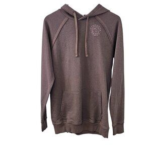 Gymshark Mens Legacy Pullover Hoodie, Raw Hems, Brown, Size Small